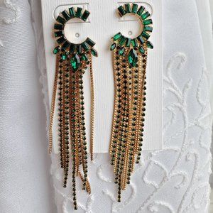 New green Guess earrings